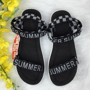 checkerboard sandals two strap